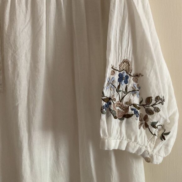 Summer WHITE EMBROIDERED WOMAN TUNIC/BEACH COVER UP SIZE M - Picture 10 of 11